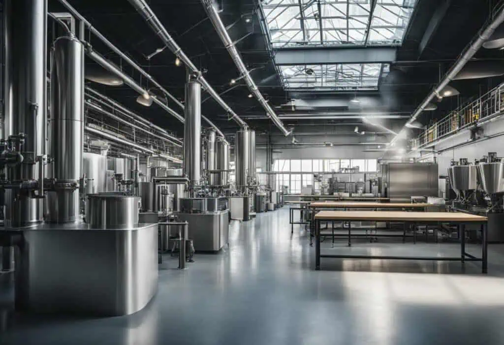 white industrial interior design