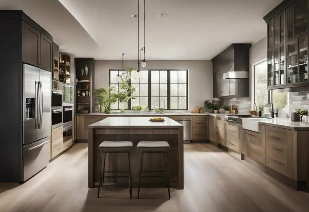 Elegant wood kitchen design with natural warmth and timeless style.