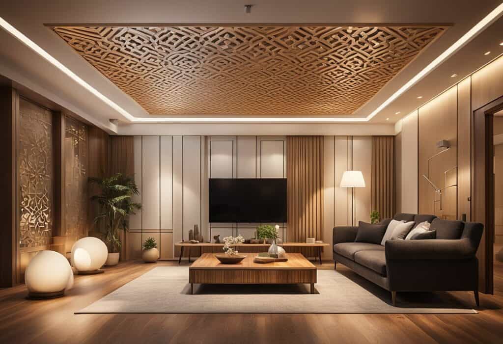 wooden false ceiling designs for living room