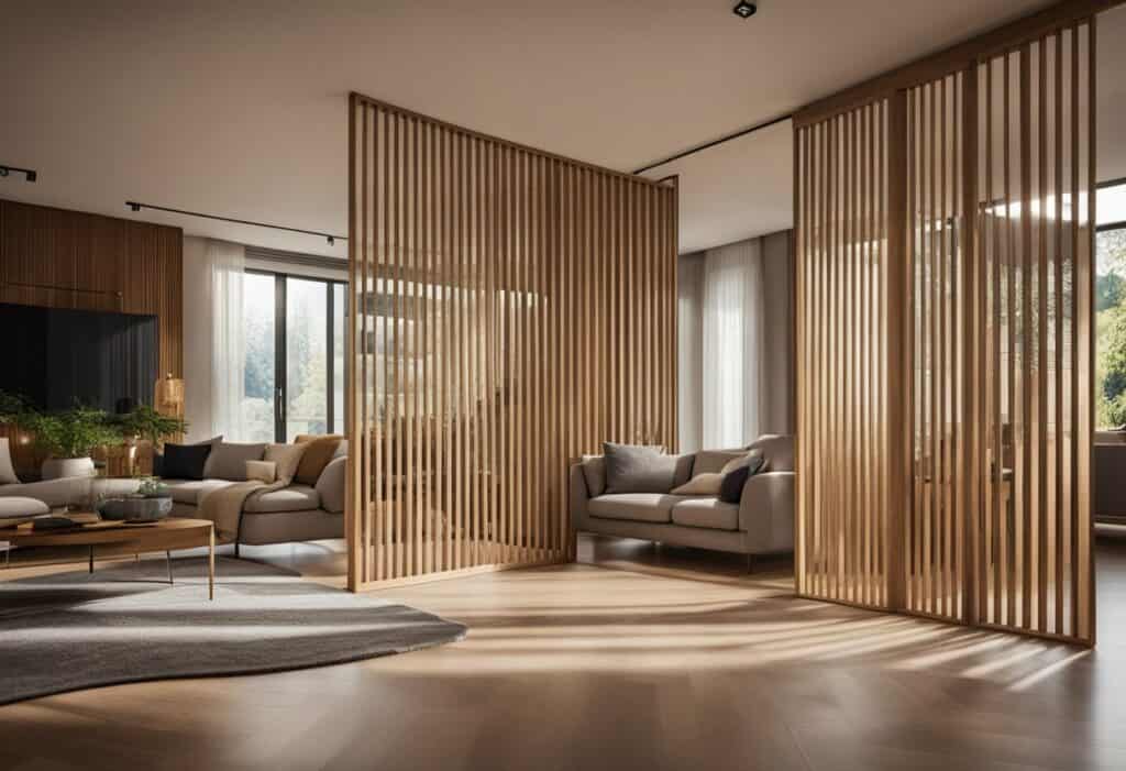 wooden partition design living room