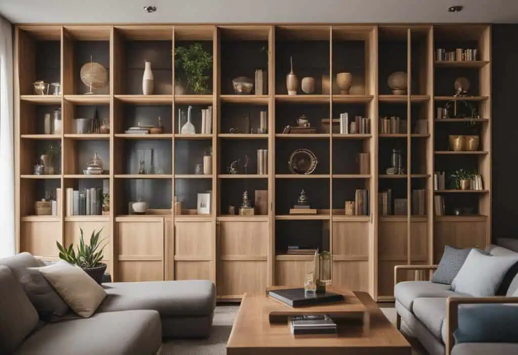 wooden showcase designs for living room