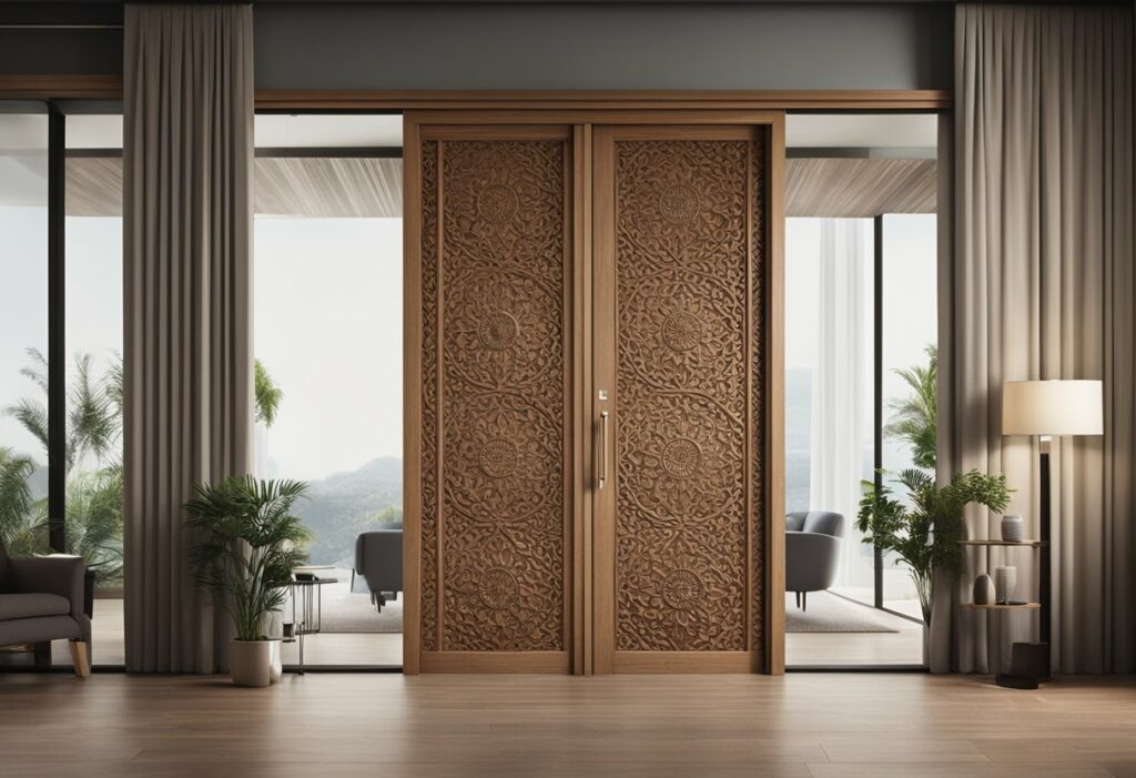 wooden sliding door designs for living room