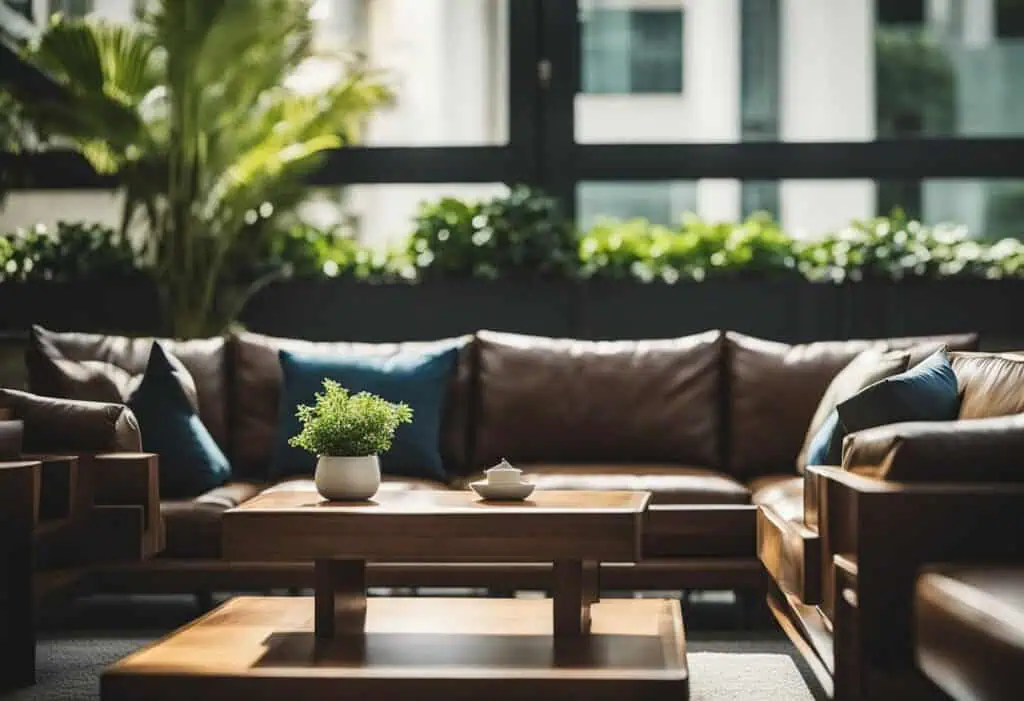 Stylish wooden sofa furniture ideal for contemporary homes and office lounges.