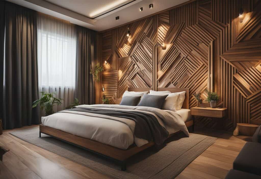 wooden wall designs bedroom