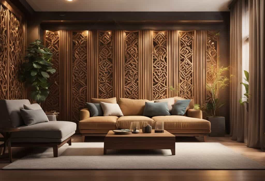 wooden wall designs living room