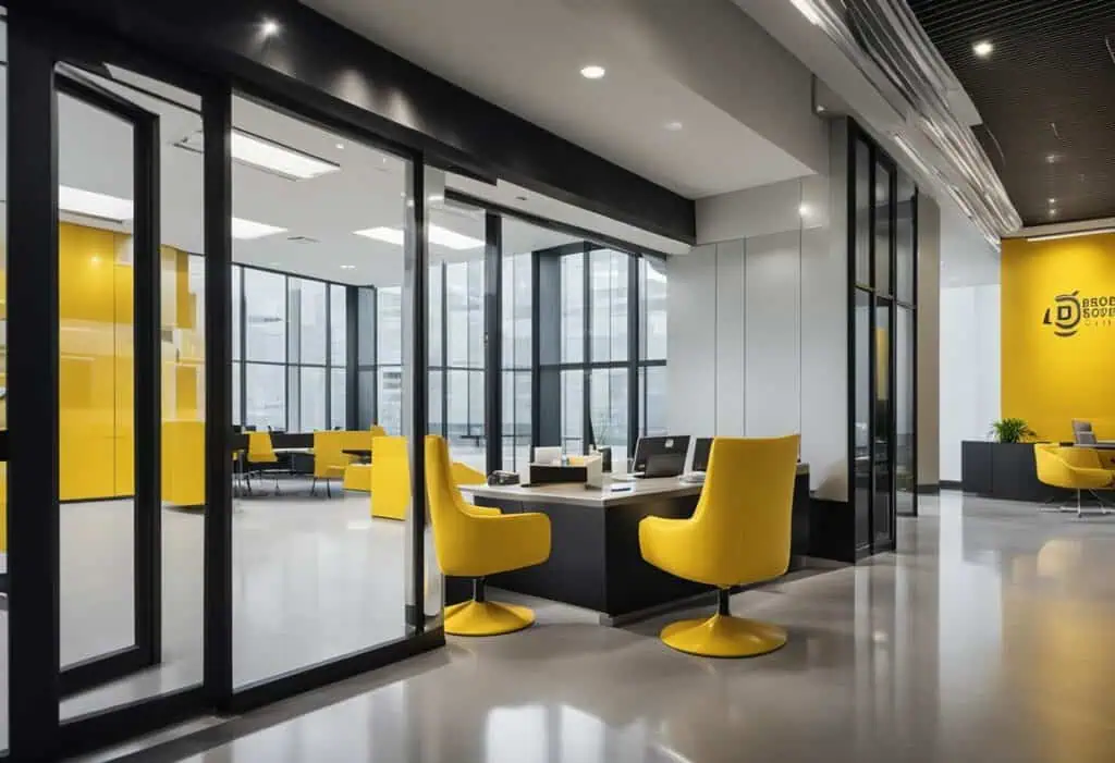 Yellow Boots Pte Ltd: Stylish office space with vibrant yellow chairs and sleek design.