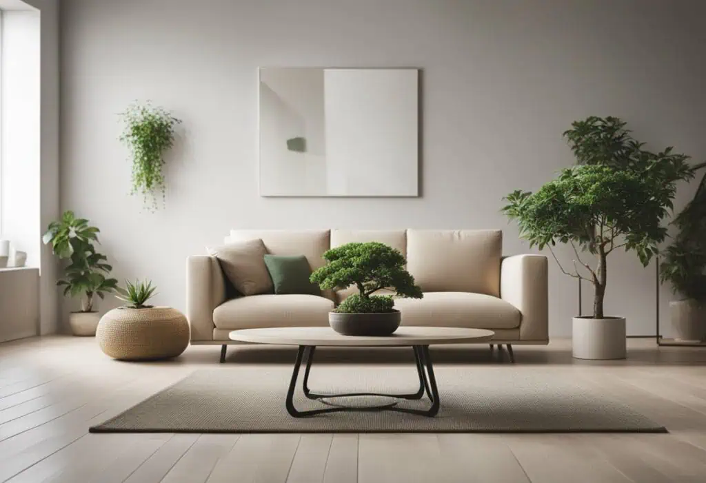 Elegant Zen furniture setup in a calming living space.