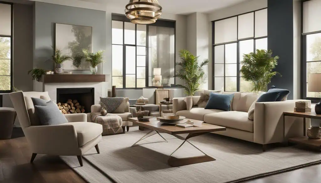 Stylish living room featuring contemporary furniture and lush indoor plants by Greenhilli Pte Ltd.