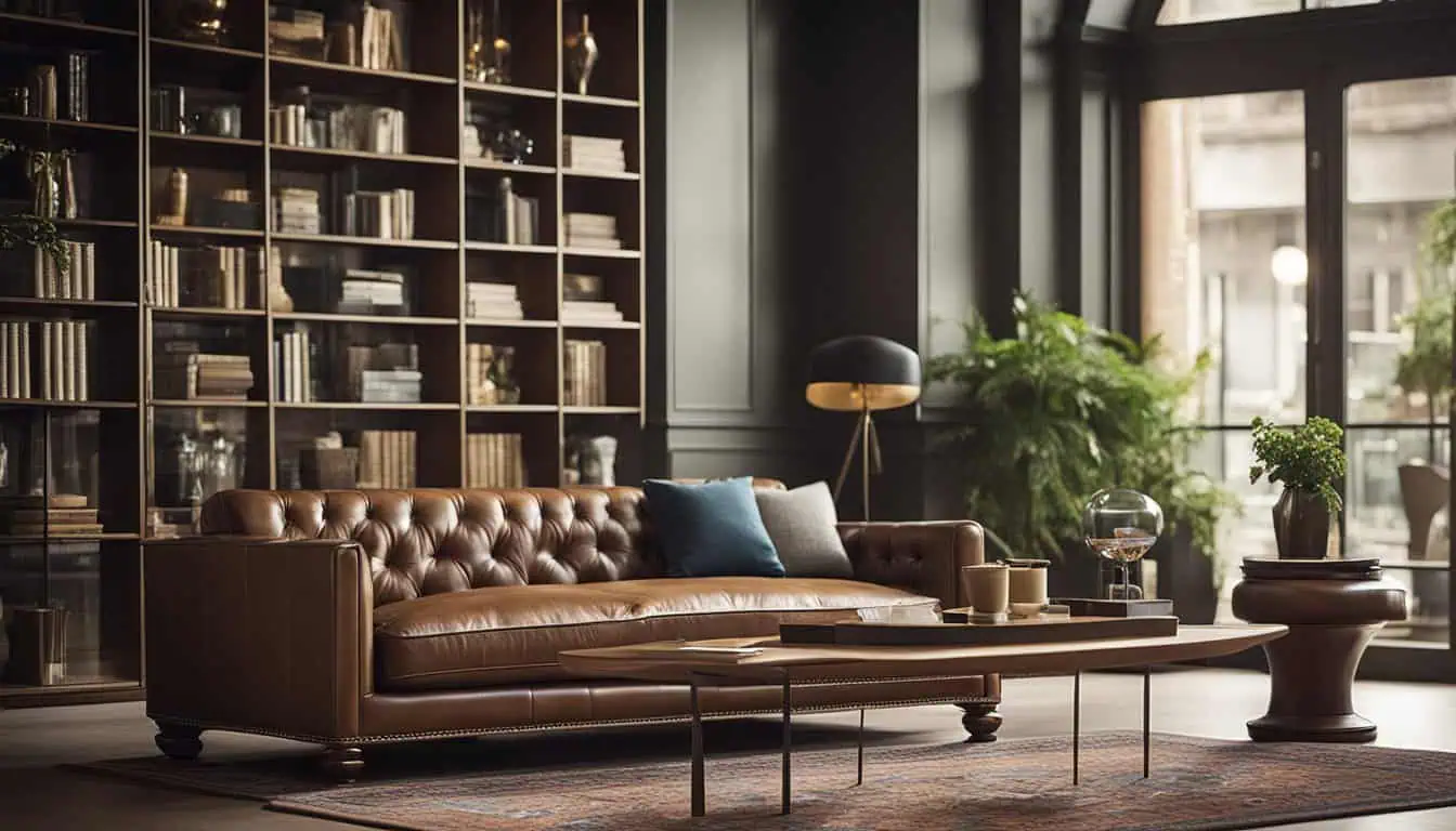 Stylish living room featuring contemporary furniture and large windows for a bright, inviting atmosp.