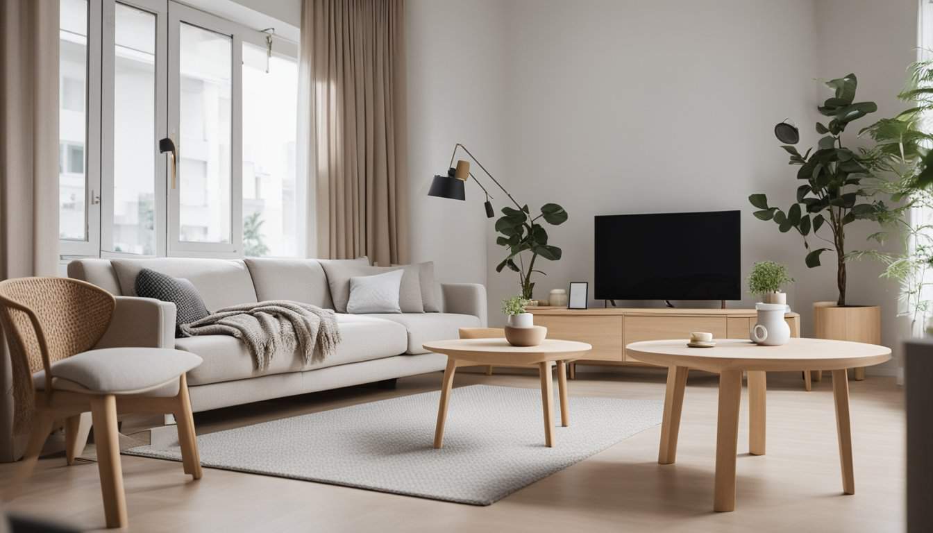 Bright, airy living space featuring contemporary furniture and large windows.