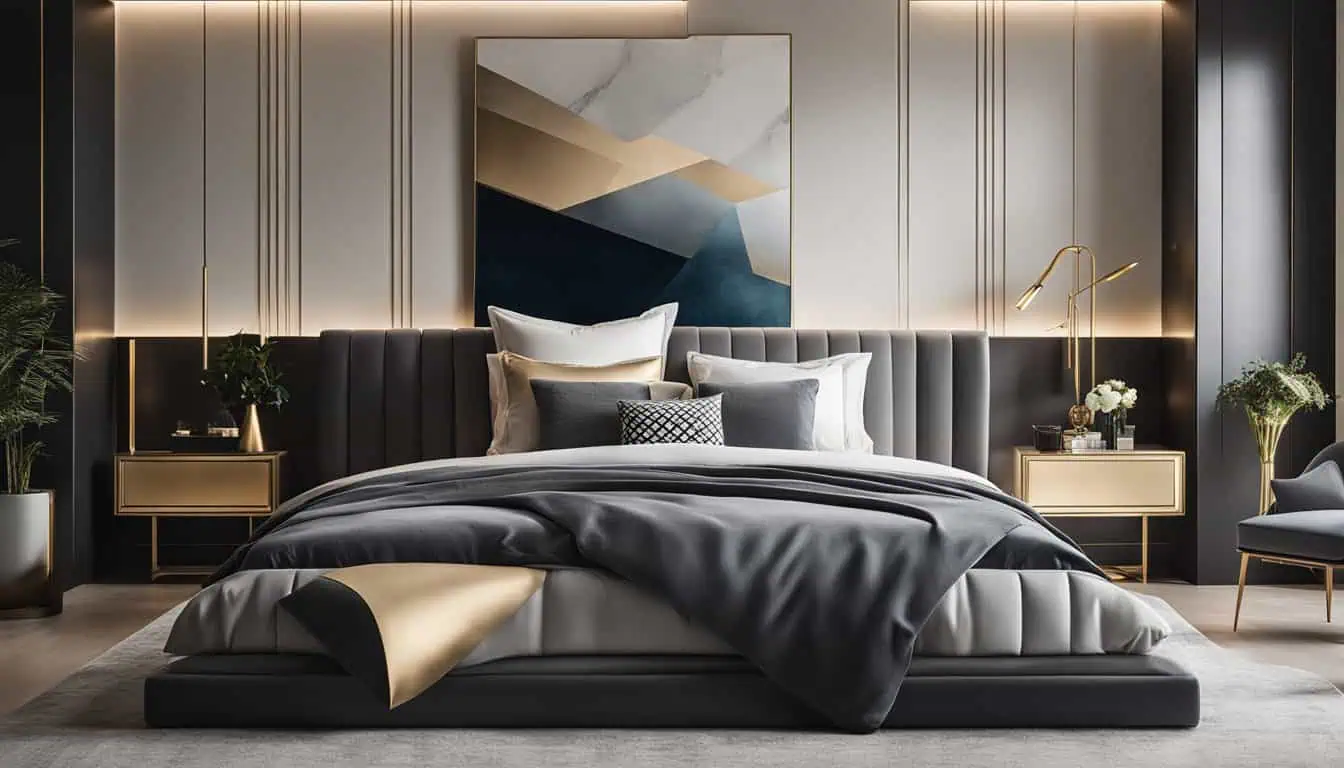 Schüco windows in a stylish, modern bedroom enhancing natural light and energy efficiency.