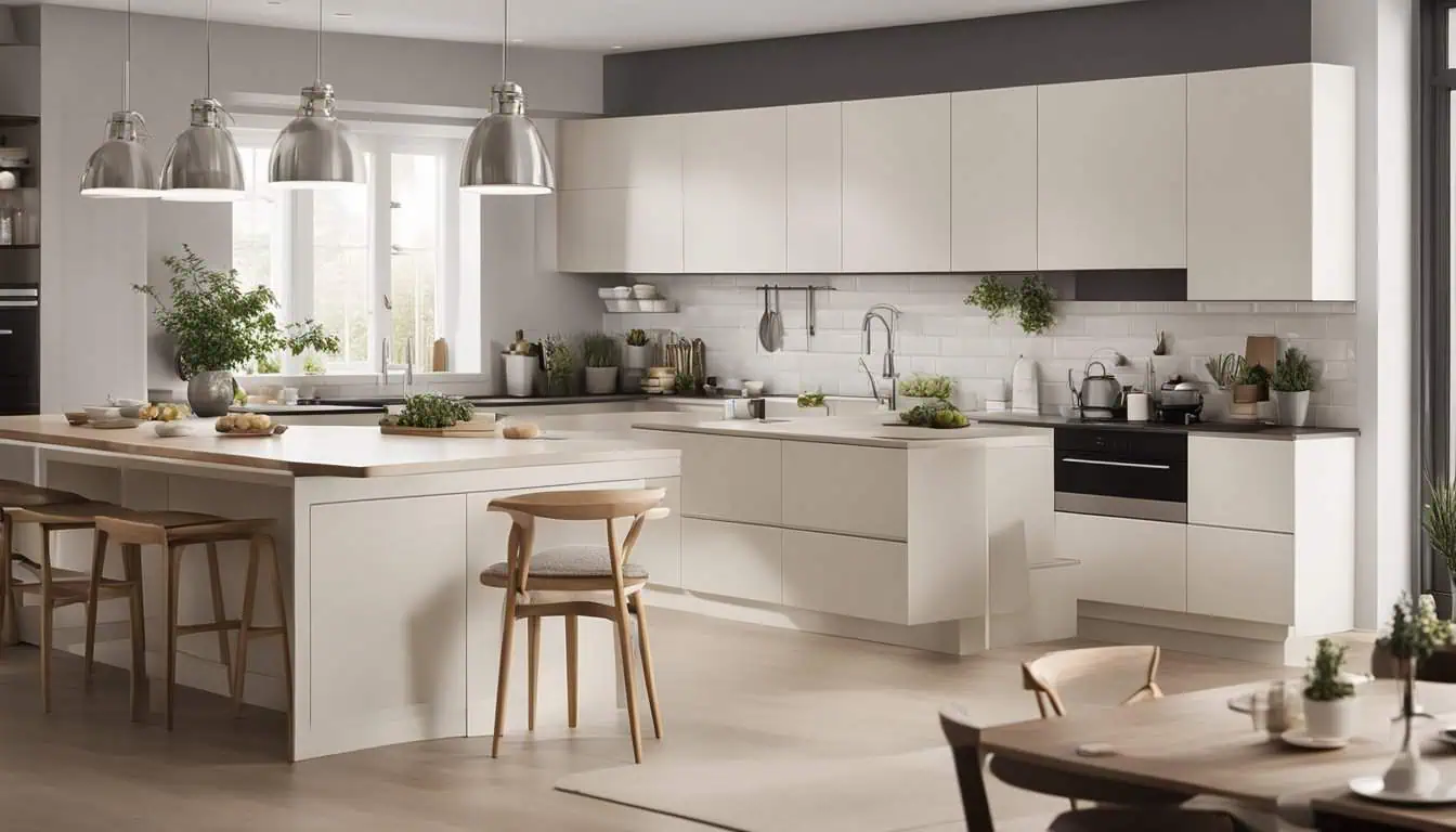 Bright, contemporary kitchen featuring clean lines, ample storage, and stylish decor.